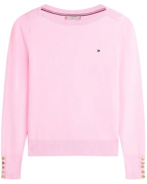Tommy Hilfiger Pull À Encolure Bateau - Pink