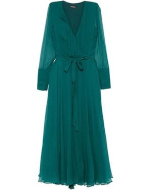 ROSERRY Vestido Midi Con Diseño Cruzado - Verde