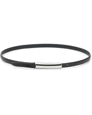 Anderson's Cylindrical-Buckle Leather Belt - White