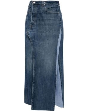 PROTOTYPES Washed Denim Midi Skirt - Blue
