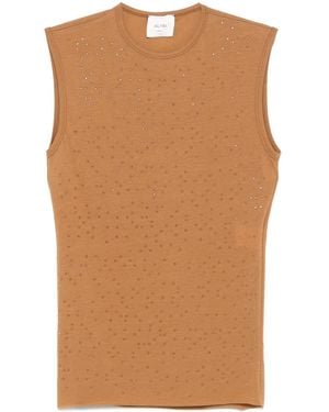 Alysi Crepe Tank Top - Brown