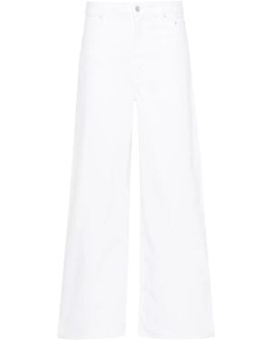 Gauchère Vaqueros Anchos De Talle Alto - Blanco