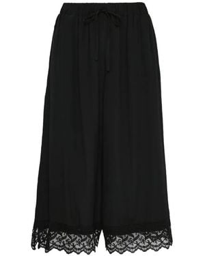Simone Rocha Cropped Lace Trim Trousers - Black