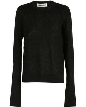 Jil Sander Fijngebreide Trui - Zwart