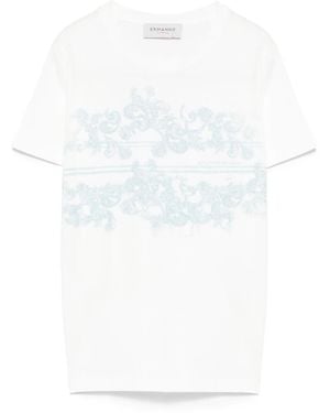 ERMANNO FIRENZE ビジュートリム Tシャツ - ホワイト