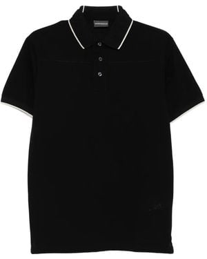 Emporio Armani Tipped-Collar Polo Shirt - Black