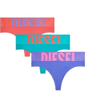 DIESEL Three-Pack Thongs With Cut-Off Logo - White