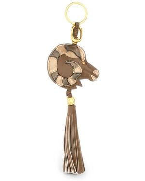 Gianni Chiarini Tassel Ram-Head Keyring - Metallic