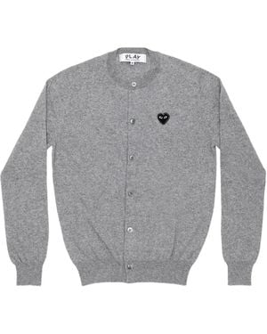 COMME DES GARÇONS PLAY Heart-Embellished Cardigan - Gray