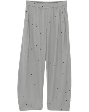 CROQUIS Polka Dot Loose Trousers - Grey