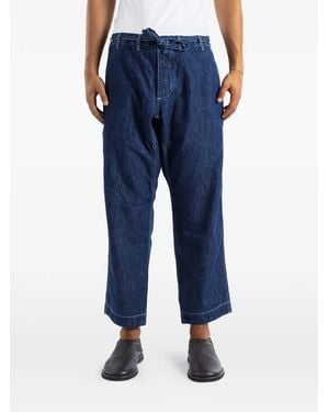 Casey Casey Tie Me Up Cropped Jeans - Blue
