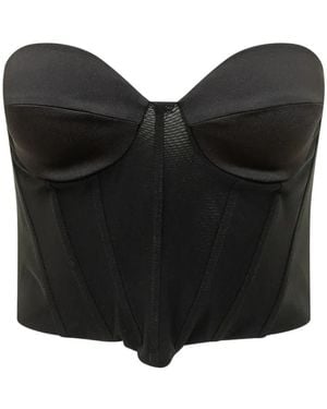 ACTUALEE Strapless Boned Bustier Top - Black