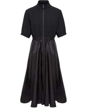 Moncler Logo Patch Midi Dress - Black