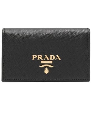 Prada Saffiano Logo Cardholder - Black