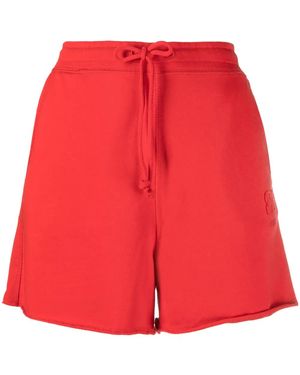 Ganni Logo-Embroidered Cotton Track Shorts