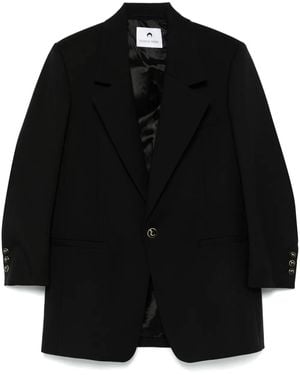 Marine Serre Twill Blazer - Black