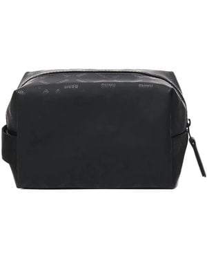 Rains Logo-Print Wash Bag - Black