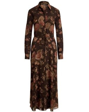 Ralph Lauren Floral-Print Midi Dress - Brown
