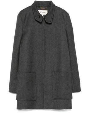 Chloé Abrigo oversize con cremallera - Negro