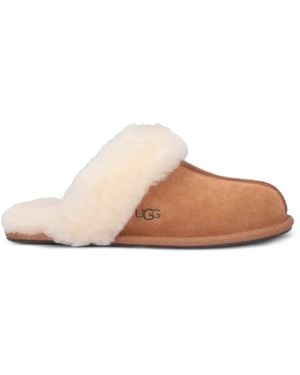 UGG Scuffette Ii Shearling-Trim Suede Slippers - White