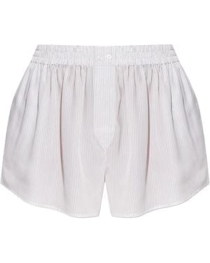 Alexander Wang Pinstripe Elastic-Waist Shorts - White