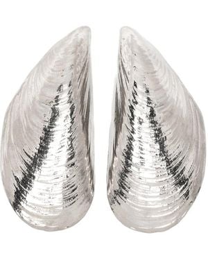 ARMARIUM Mussel-Shell-Shaped Earrings - White