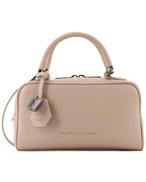 Brunello Cucinelli Boston Explorer Top-Handle Totebag - Natural