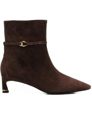 Coccinelle Logo-Plaque Suede Ankle Boots - Brown