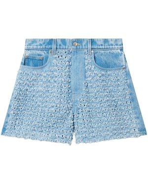 Stella McCartney Textured Denim Shorts - Blue