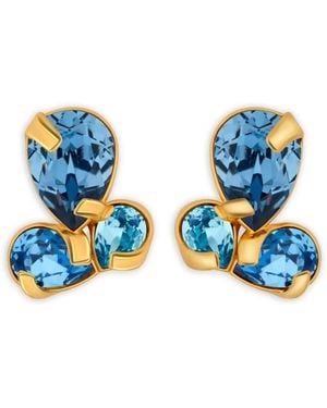 Oscar de la Renta Crystal-Embellished Earrings - Blue