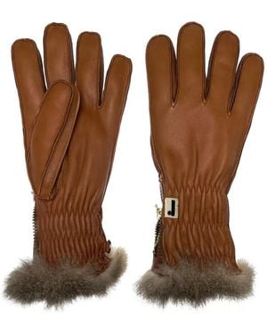 Restelli Leather Gloves - Brown