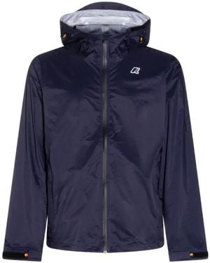 K-Way Chairman Logo-Detail Hooded Jacket - Blue