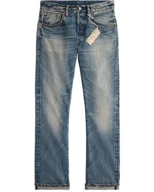 RRL Button-Fastening Jeans - Blue