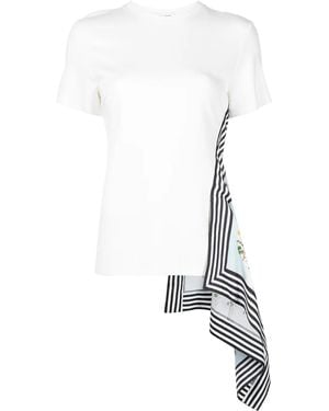 Monse Asymmetric Graphic-Print Hybrid T-Shirt - White