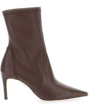 Stuart Weitzman Stuart Power Pointed-Toe Ankle Boots - Brown