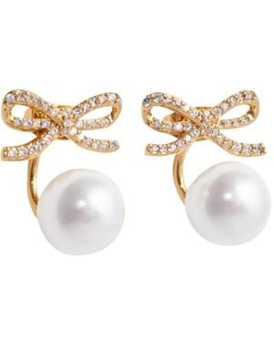 Self-Portrait Faux-Pearl Embellished Earrings - White