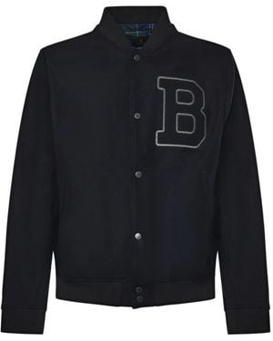 Barbour Wool Bomber Jacket - Blue