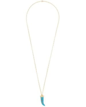 Eshvi Collar Con Colgante De Turquesa - Blanco