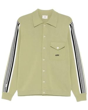 Autry Cardigan À Rayures Et À Poche - Green