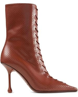 Jimmy Choo Scarlett 95mm レースアップブーツ - ブラウン