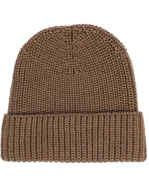Hannes Roether Ribbed Beanie Hat - Marrone