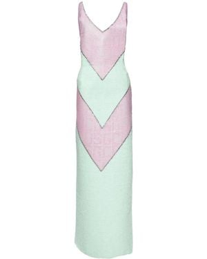 Gcds Monogram Macramé Midi Dress - White