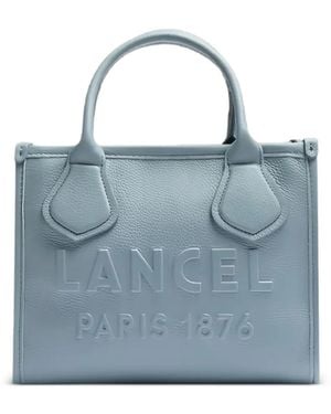 Lancel S Jour Logo-Embossed Leather Tote Bag - Blue