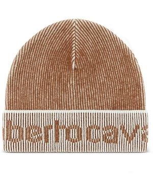 Roberto Cavalli Logo-Detail Beanie Hat - Brown