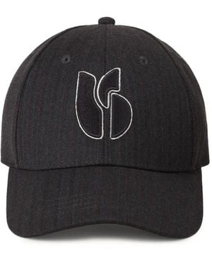 Ba&sh Harow Pet Met Geborduurd Logo En Krijtstreep - Zwart