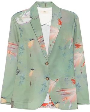 SISSIOTTO Floral-Print Blazer - Green