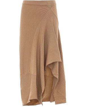 Akep Ruffled Ribbed Skirt - Natural