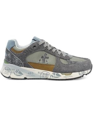 Premiata Sneakers mit Wildledereinsätzen - Grau
