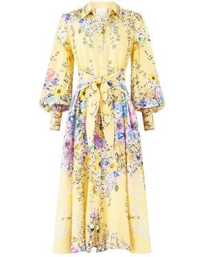CAMILLA Darling Buds Midi Shirt Dress - Metallic