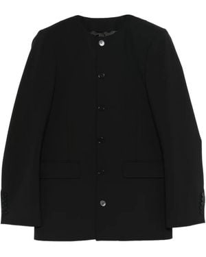 ALAINPAUL Round-Neck Tailored Jacket - Black